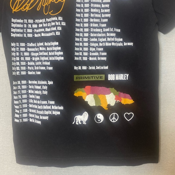 Y2K Primitive X Bob Marley Uprising Tour Men’s T Shirt - Picture 8 of 13
